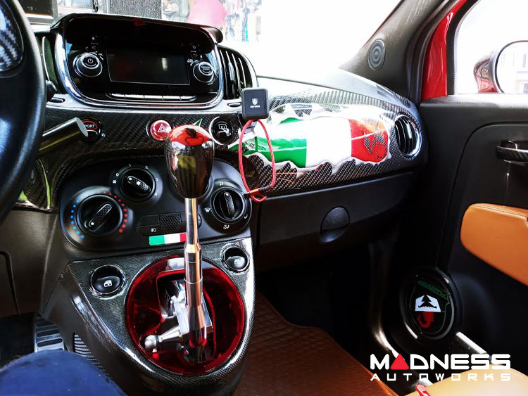 FIAT 500 Custom Dashboard - Carbon Fiber - Italian Flag w/ Black Scorpion 